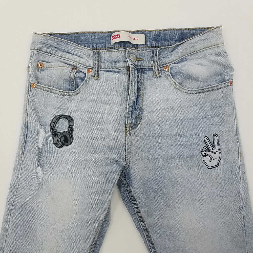 Levi's Big Boys 511 Slim Destruction Patched Jeans